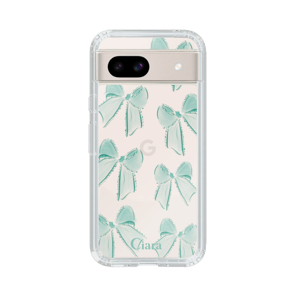 GooglePixel8aケース クリアケース ウォーターリボン グリーン