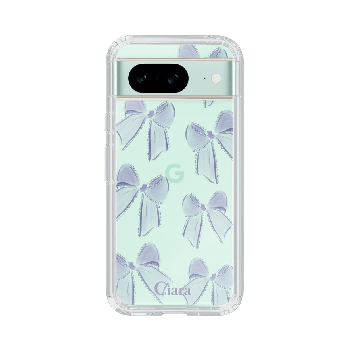 GooglePixel8 クリアケース ウォーターリボン パープル