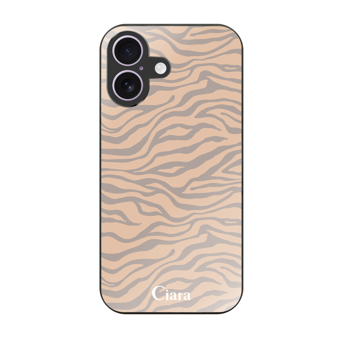 iPhone17 ガラス 強化ガラスケース タイガー ベージュ