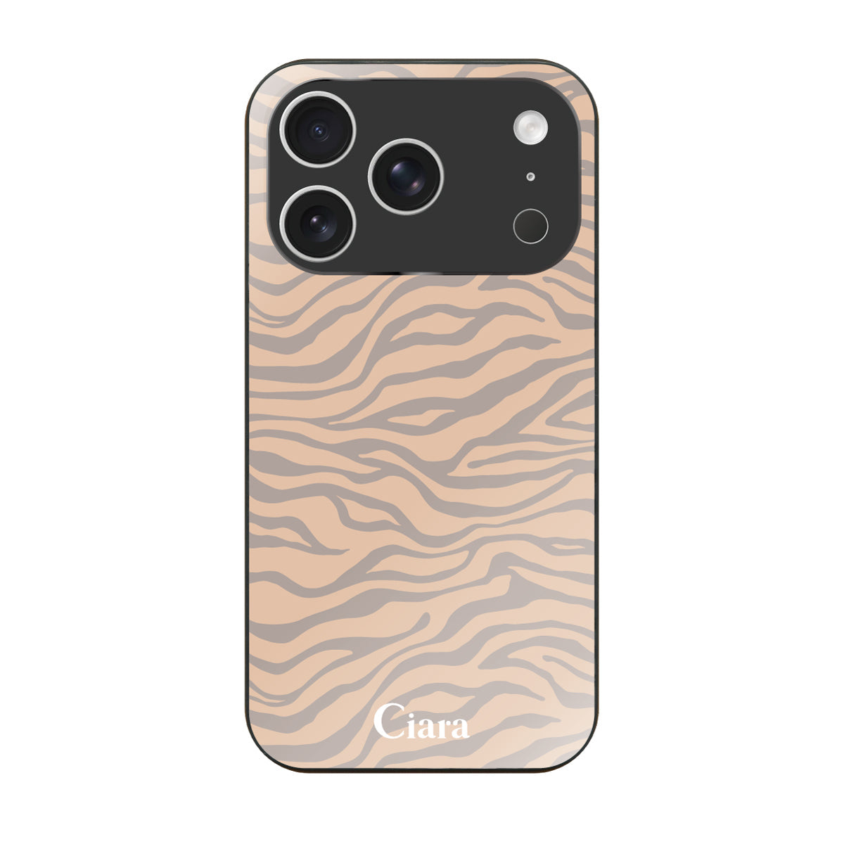 iPhone17Pro ガラス 強化ガラスケース タイガー ベージュ