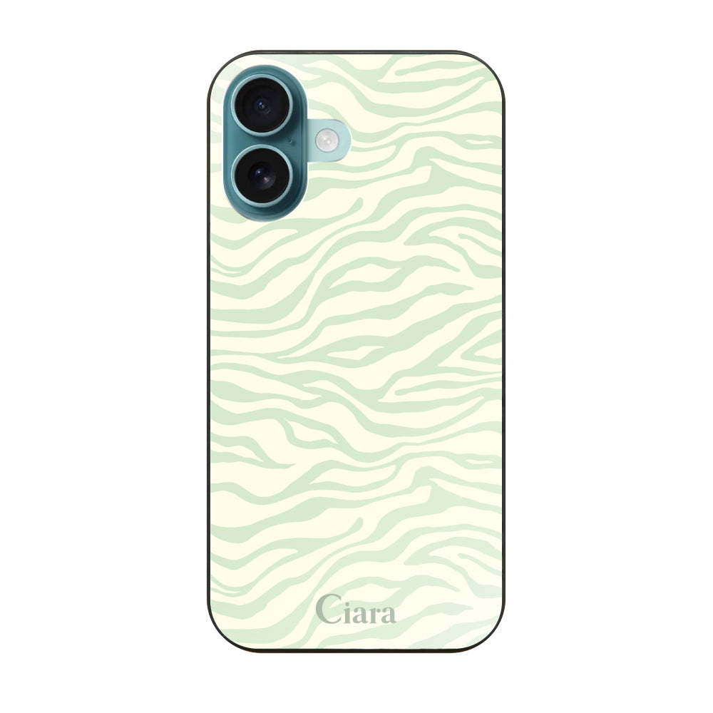 iPhone16Plus ガラス 強化ガラスケース タイガー グリーン