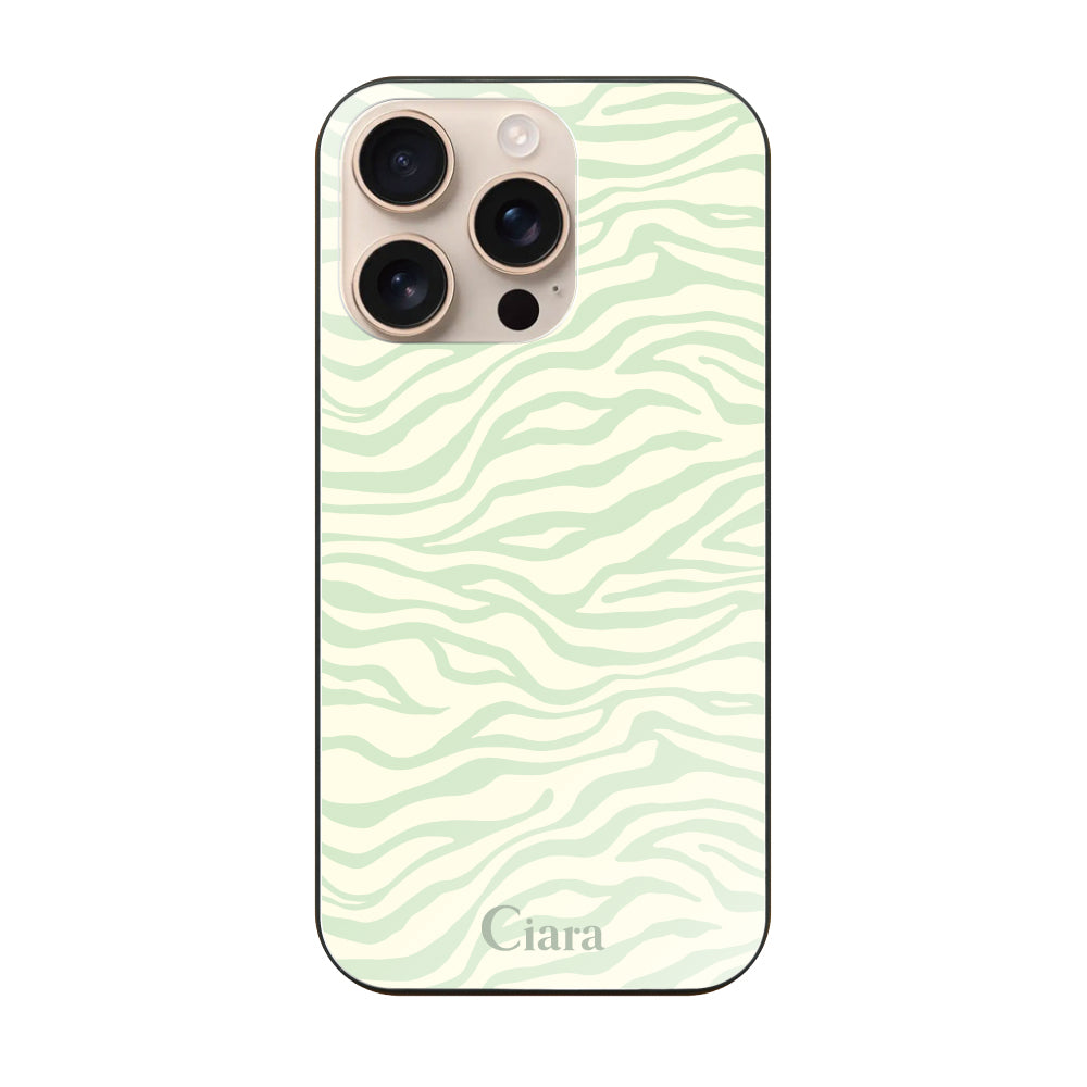 iPhone16Pro ガラス 強化ガラスケース タイガー グリーン