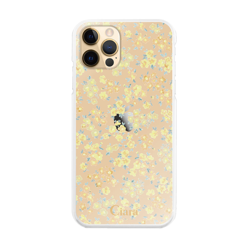 iPhone11ProMax ハイブリッド クリアケース フロレ イエロー