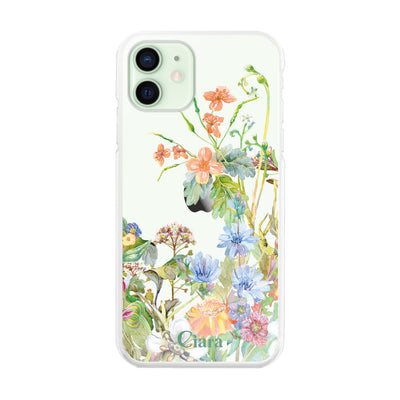 iPhoneケース ハイブリッド クリアケース ボタニカルフラワー