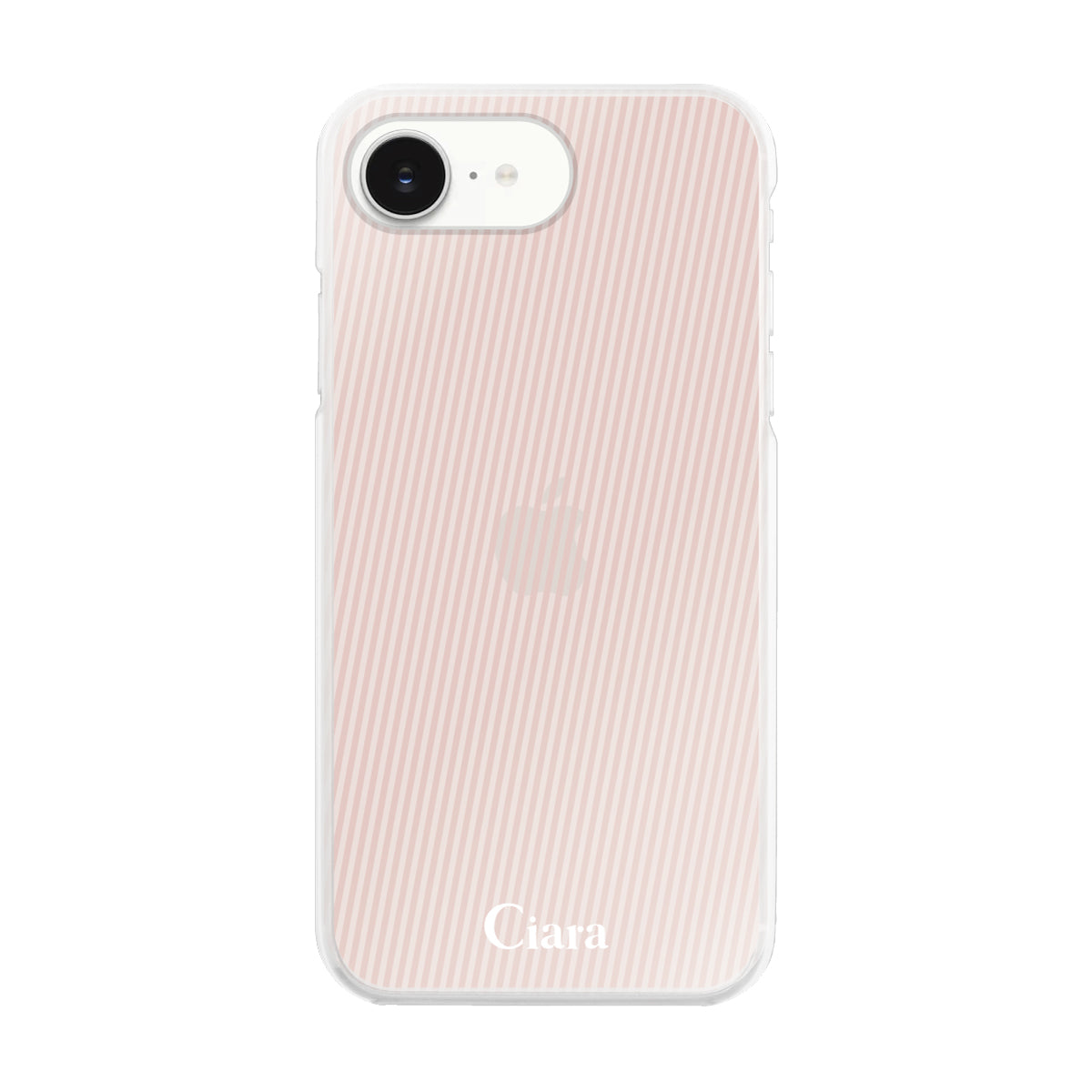 iPhone16e ハイブリッド クリアケース シアーストライプ ベージュ