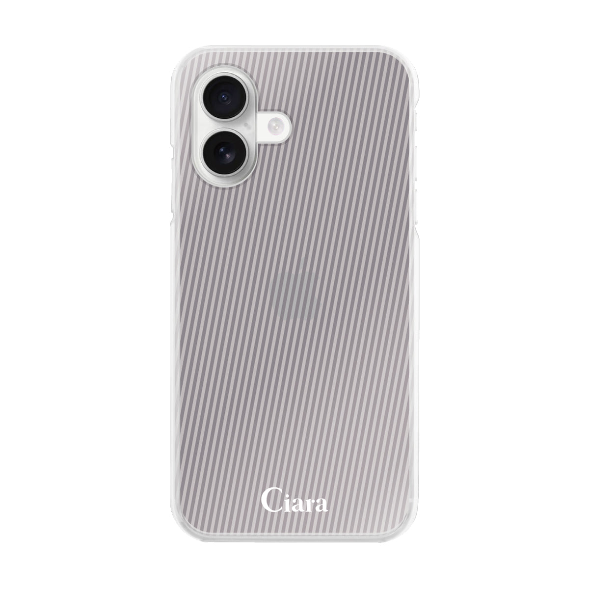 iPhone16 ハイブリッド クリアケース シアーストライプ パープル