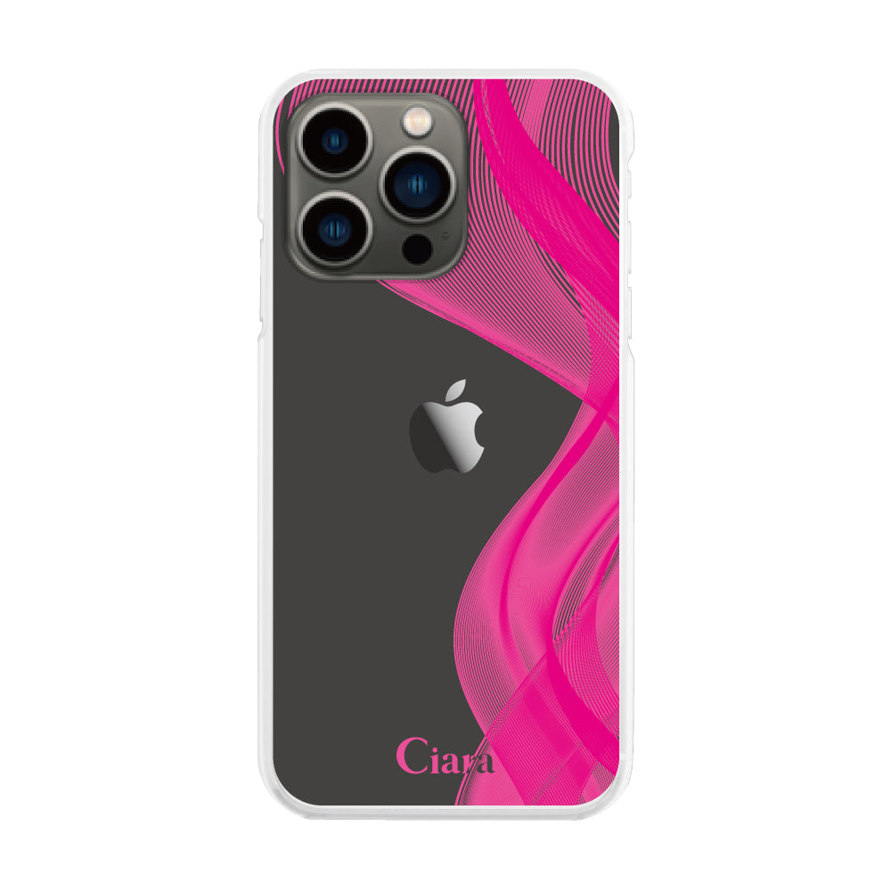 iPhone13Pro ハイブリッド クリアケース シアーリボン ピンク