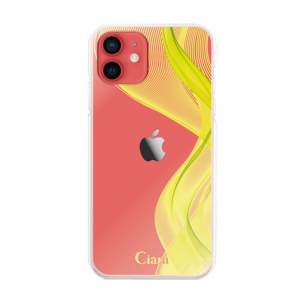iPhone11 ハイブリッド クリアケース シアーリボン イエロー