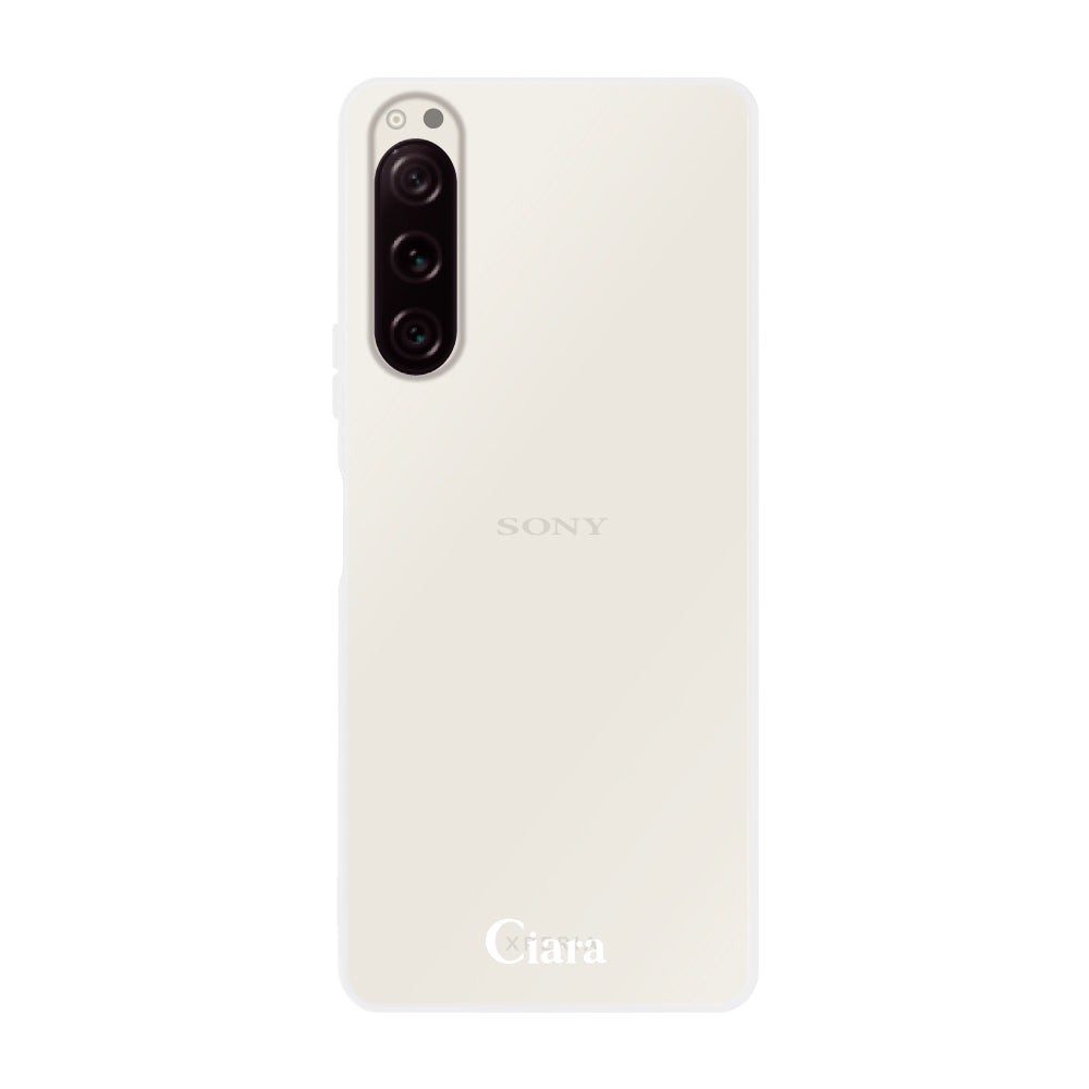 Xperia1Ⅴ クリアケース ロゴ ホワイト