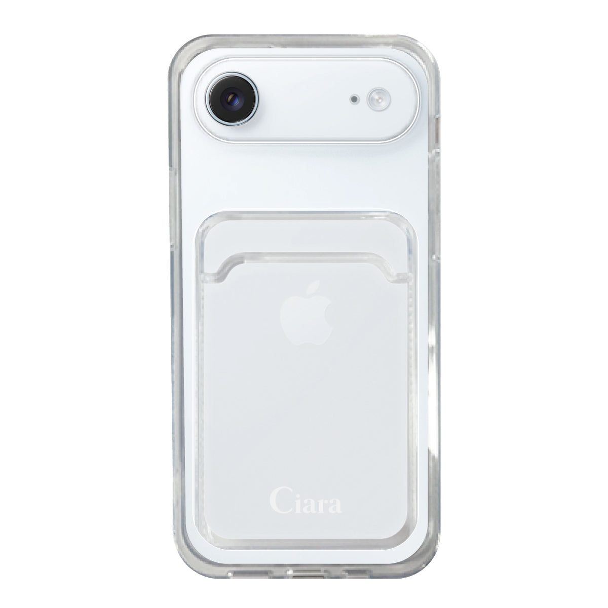 iPhoneAir TPU カード収納クリアケース ロゴ ホワイト