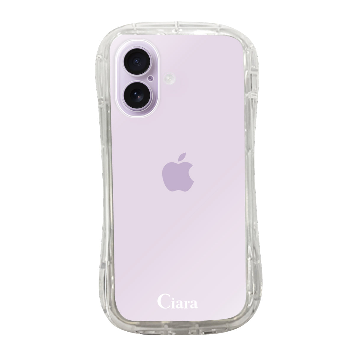 iPhone17 TPUグリップ クリアケース ロゴ ホワイト