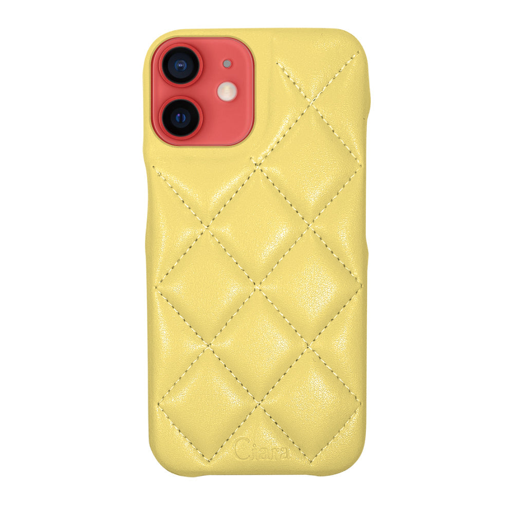 iPhoneケース キルティングPU レザーケース ロゴ