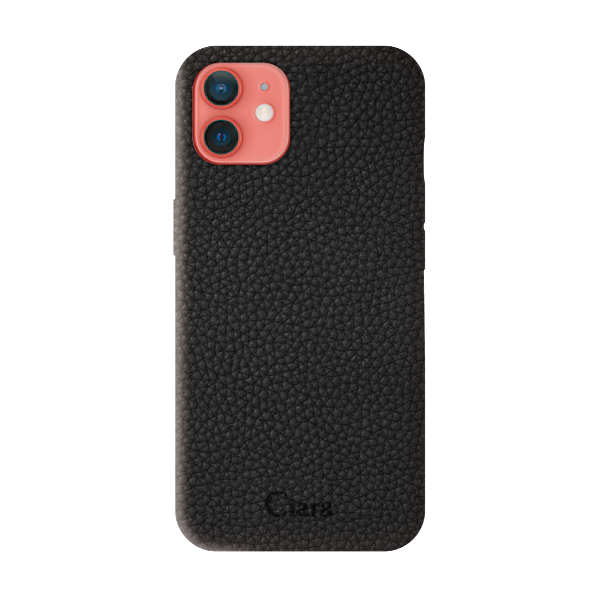 iPhone11 ペブルグレインPUレザー ロゴ ブラック