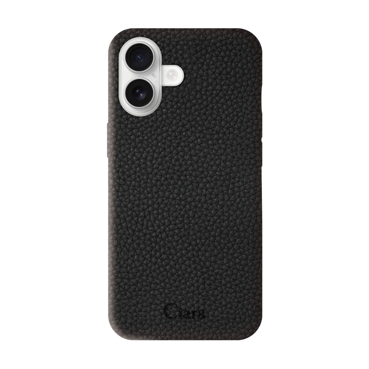 iPhoneケース ペブルグレイン PUレザーケース ロゴ