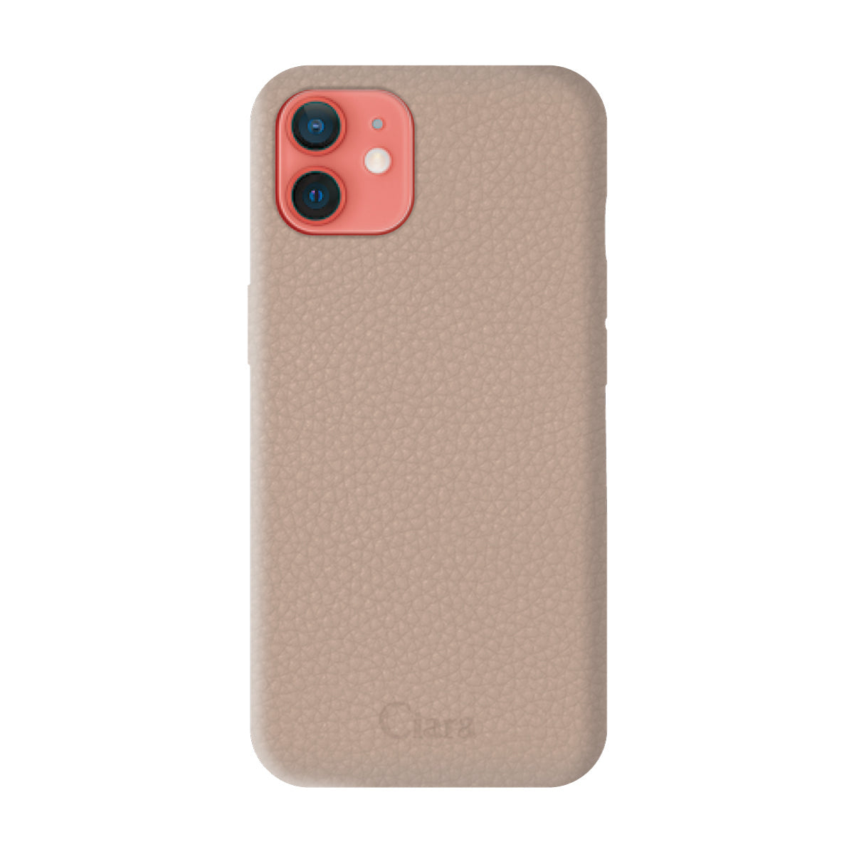 iPhone11 ペブルグレインPUレザー ロゴ ベージュ