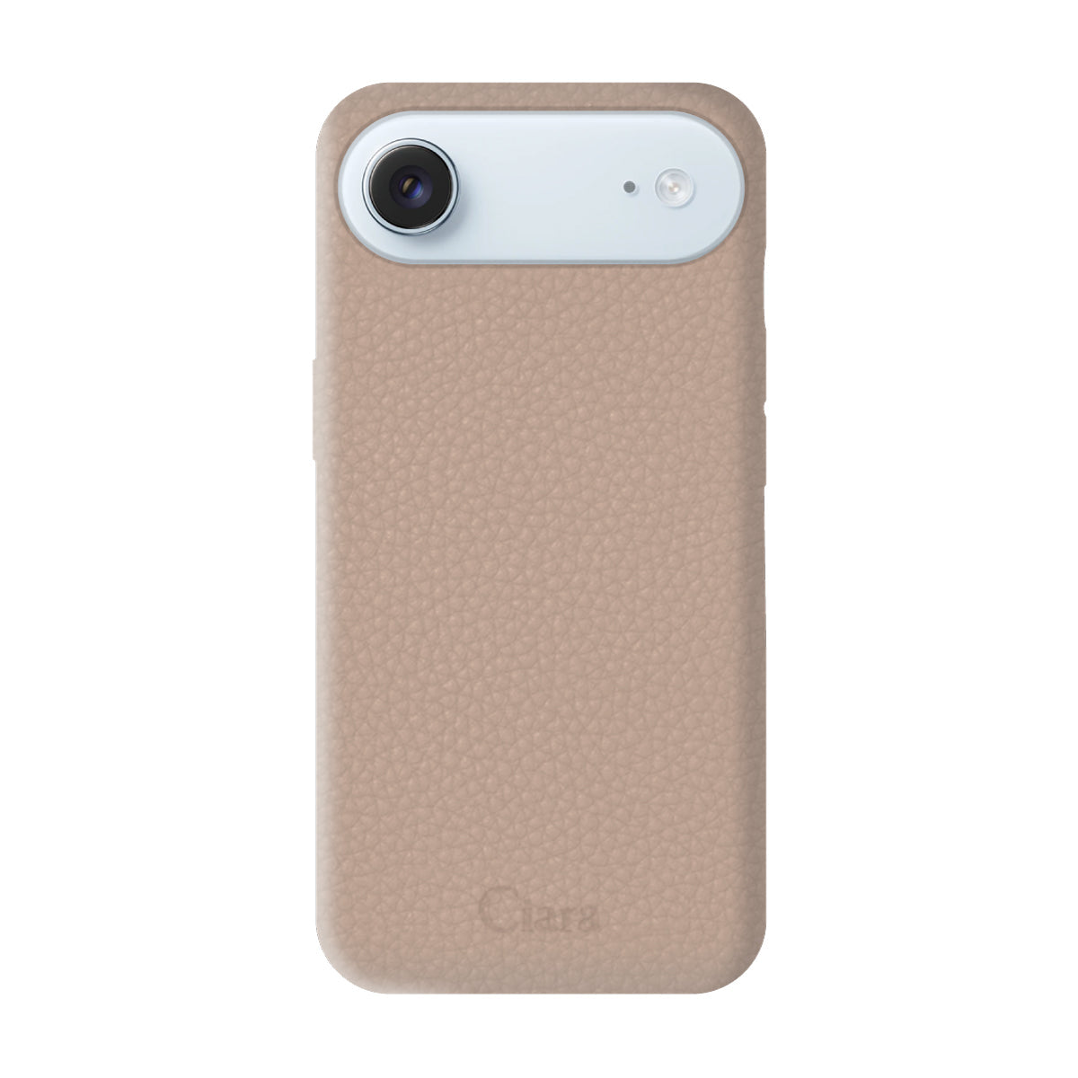 iPhoneAir ペブルグレインPUレザー ロゴ ベージュ