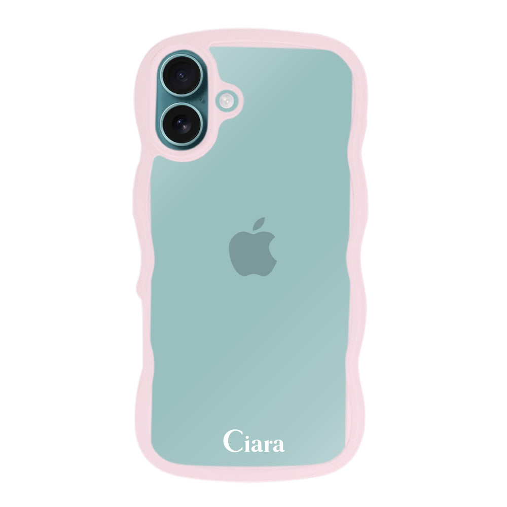 iPhoneAir ウェーブフレーム クリアケース ロゴ ピンク