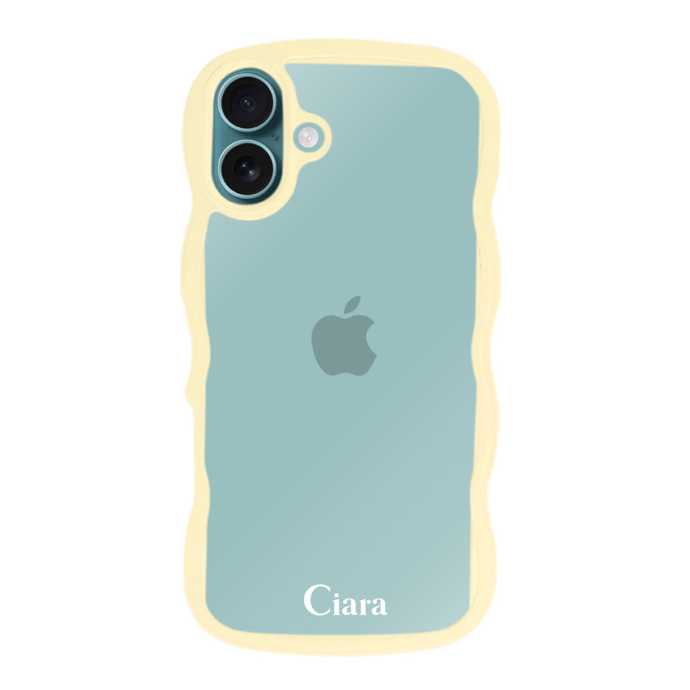 iPhoneAir ウェーブフレーム クリアケース ロゴ イエロー