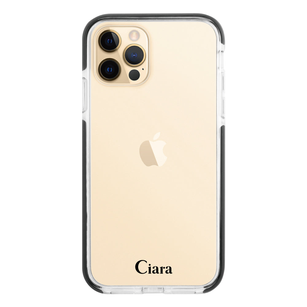 iPhone11Pro クッションバンパー 耐衝撃クリアケース ロゴ ブラック