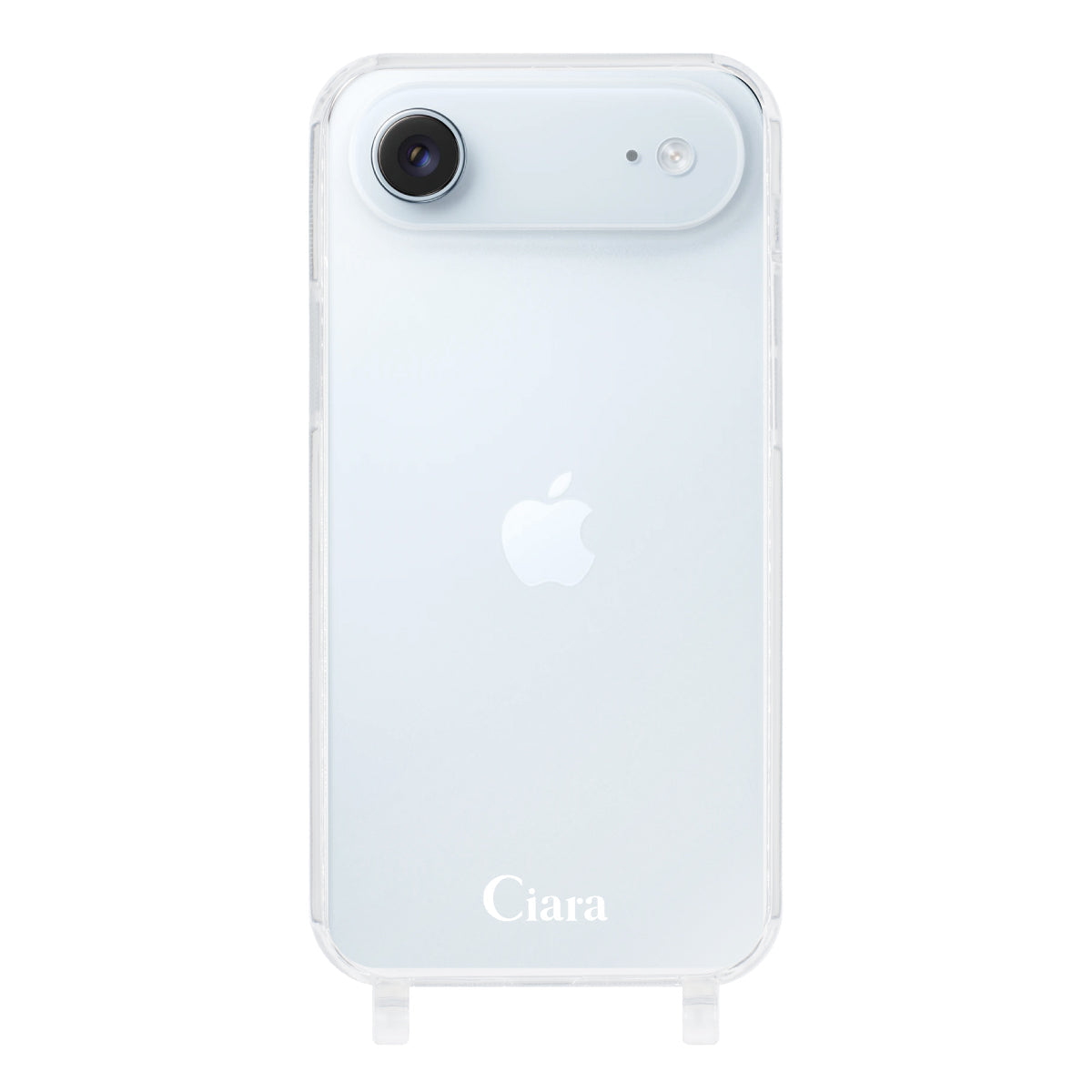 iPhoneAir ストラップクリアケース ロゴ ホワイト