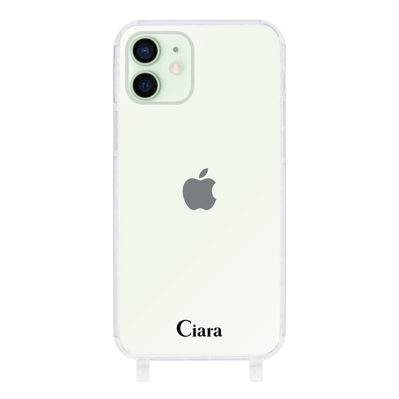 iPhoneケース ストラップクリアケース ロゴ