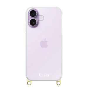 iPhoneケース 2WAYストラップクリアケース ロゴ