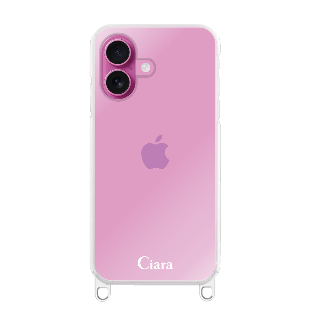 iPhone16 ストラップクリアケース ロゴ クリア