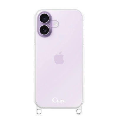 iPhoneケース 2WAYストラップクリアケース ロゴ