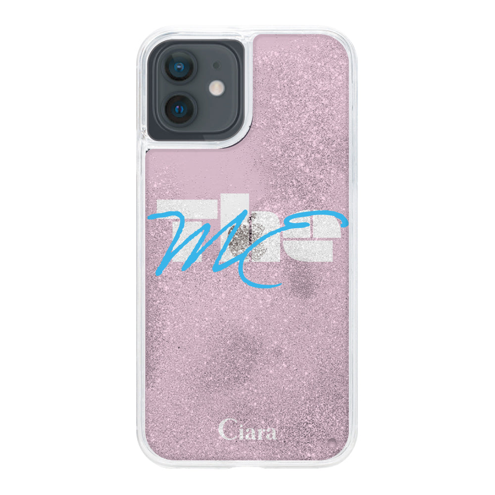 iPhoneXR グリッター オイルクリアケース テーマ ピンク