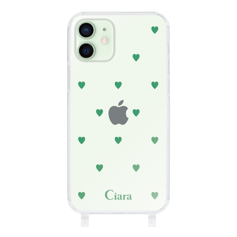 iPhoneケース ストラップクリアケース カラーハート