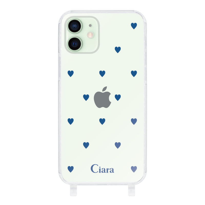 iPhoneケース ストラップクリアケース カラーハート