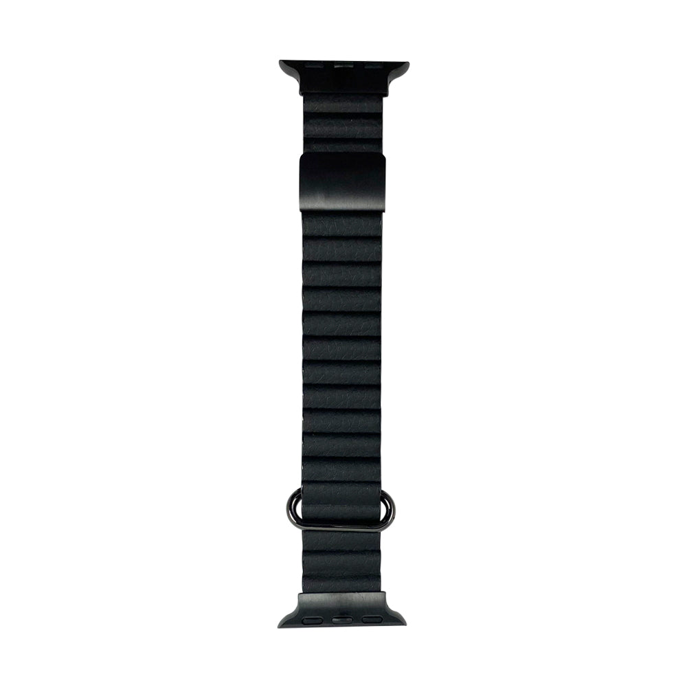 42mm/44mm/45mm/49mm PUレザーマグネットアップルウォッチバンド ブラック