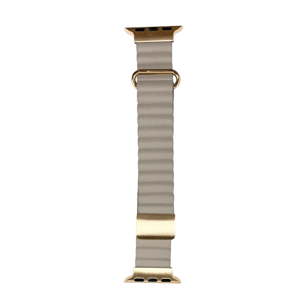 42mm/44mm/45mm/49mm PUレザーマグネットアップルウォッチバンド グレー
