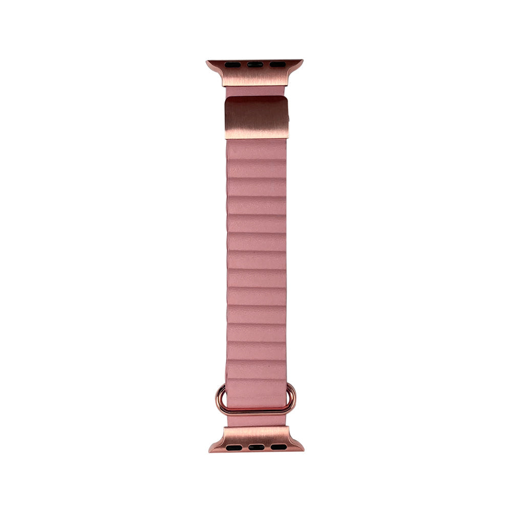 38mm/40mm/41mm/42mm(Series10) PUレザーマグネットアップルウォッチバンド ローズ