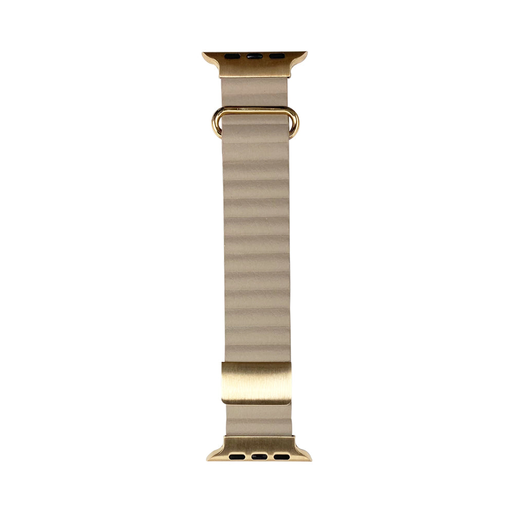 38mm/40mm/41mm/42mm(Series10) PUレザーマグネットアップルウォッチバンド ベージュ