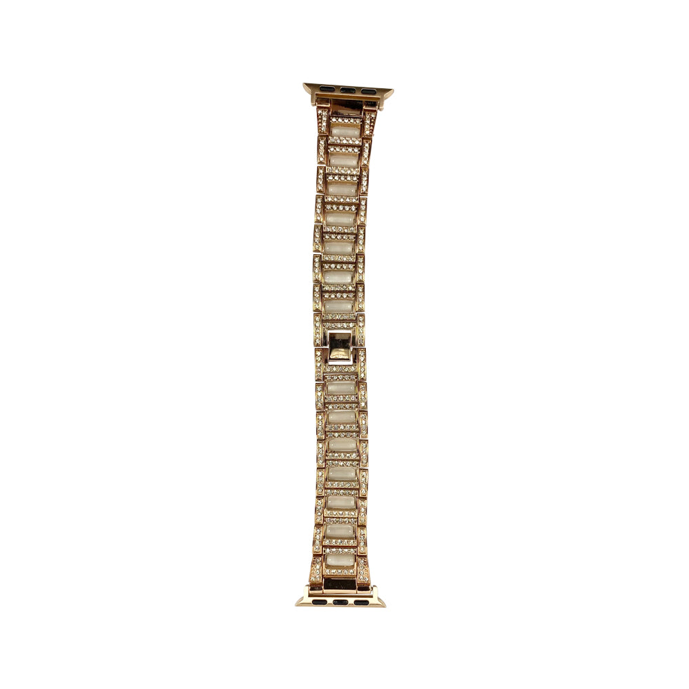 42mm/44mm/45mm/49mm メタルビジューレジンアップルウォッチバンド ローズゴールド