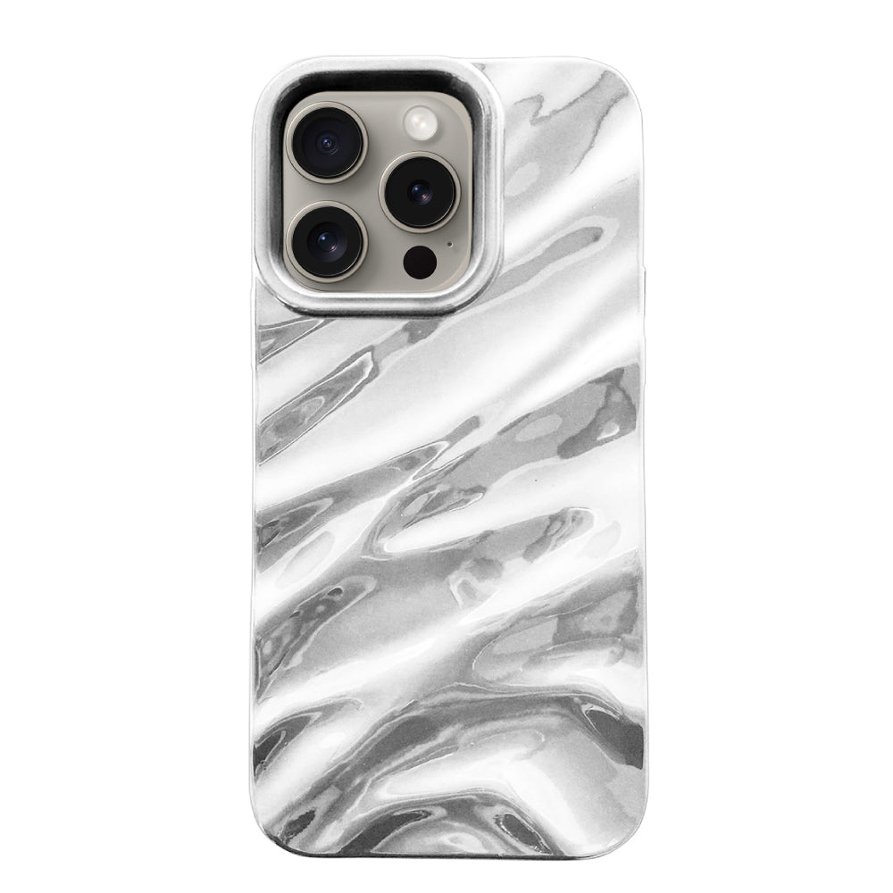 iPhone15Pro ウェーブフォーム TPUケース プティ シルバー