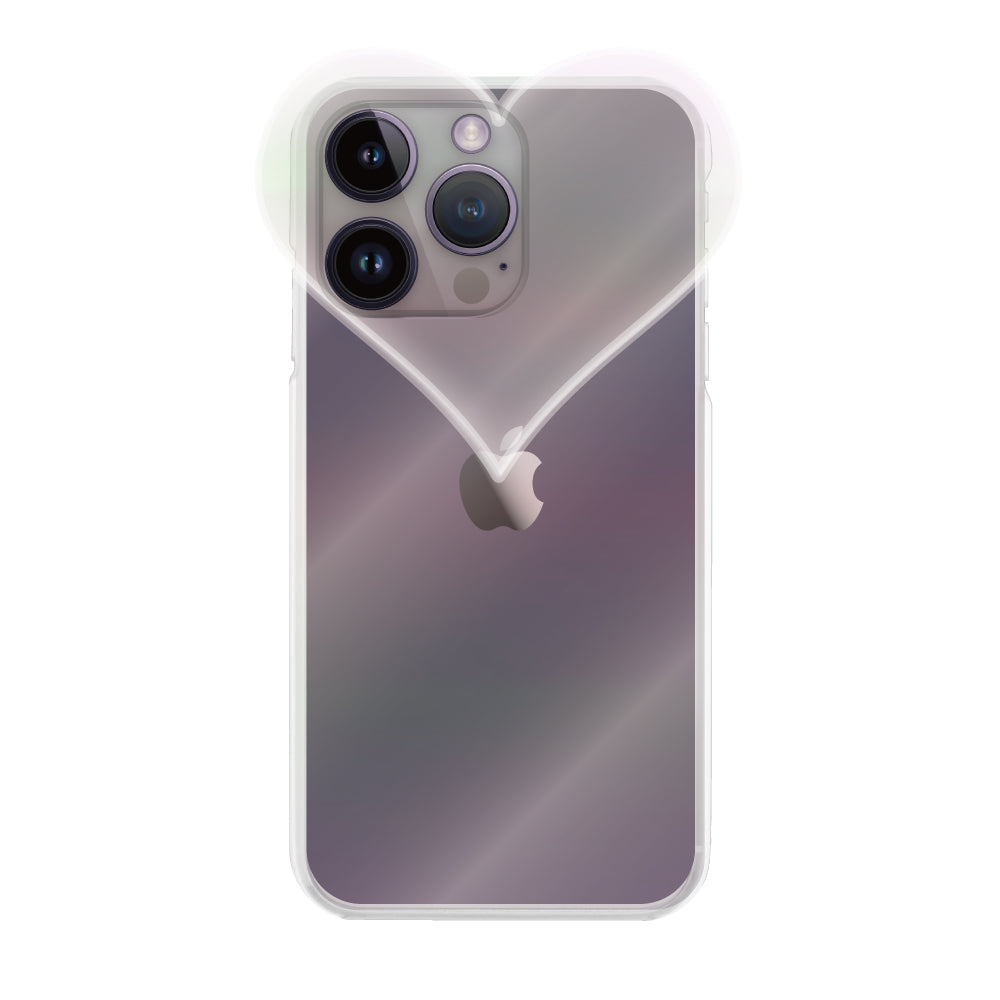 iPhone14ProMaxケース ハートクリア TPUクリアケース プティ オーロラ