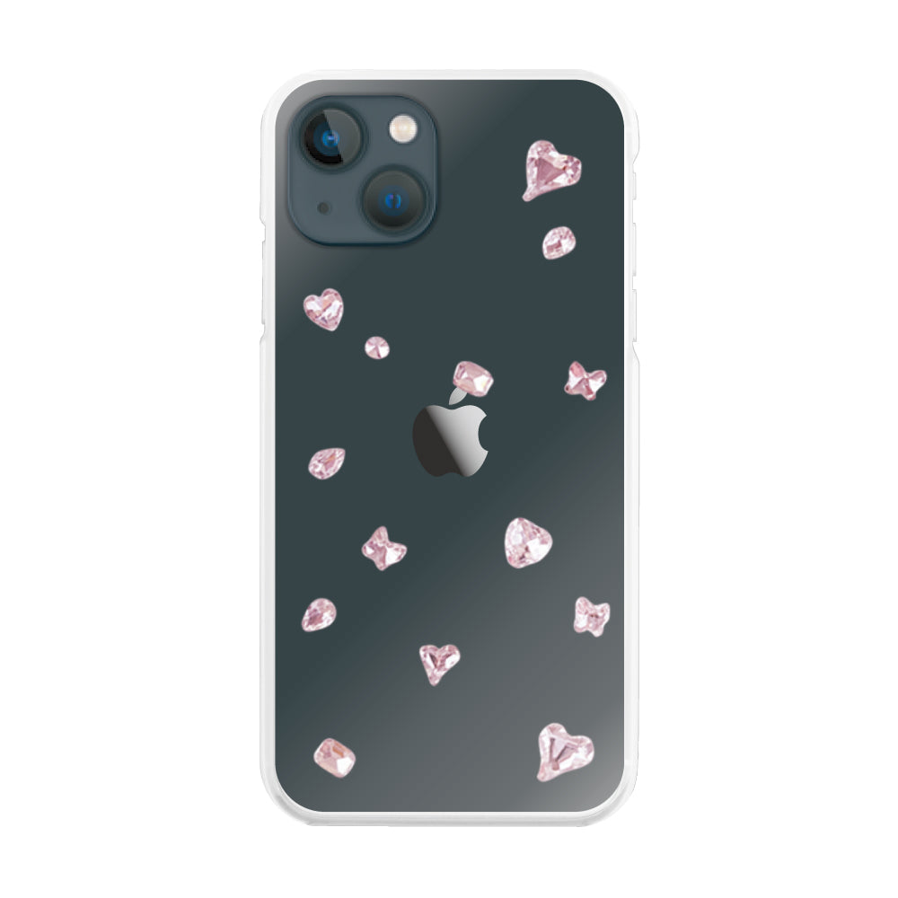 iPhone13mini ビジューTPUクリア プティ ピンク