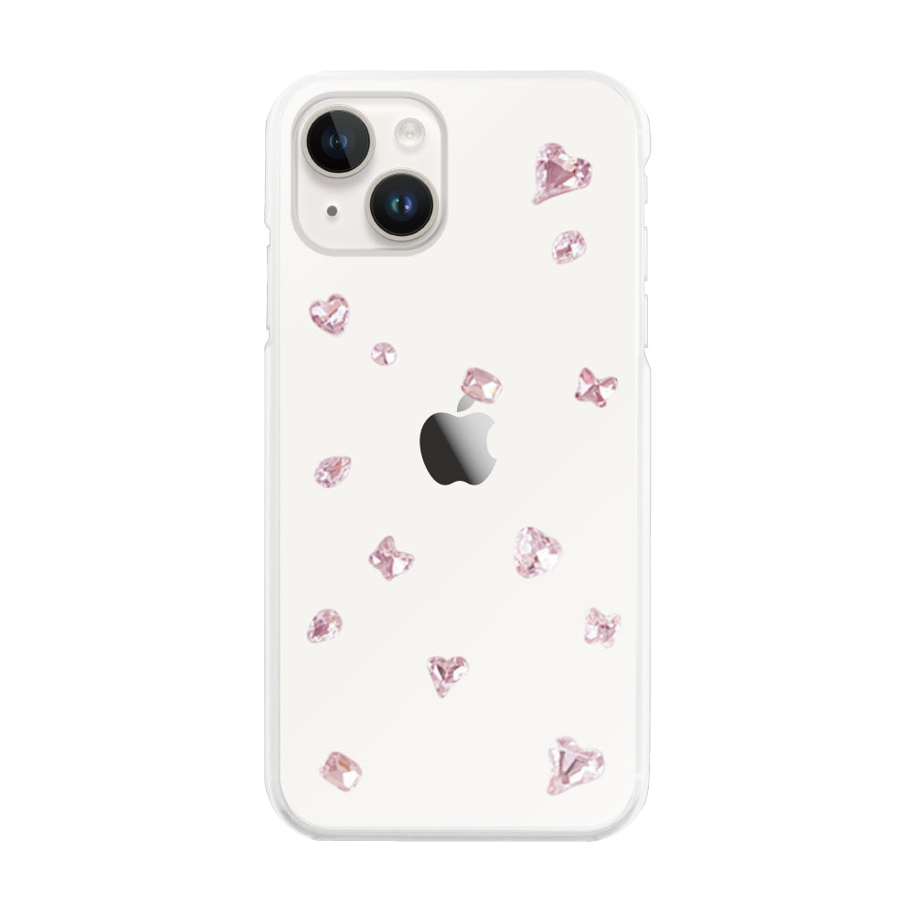 iPhone14/13 ビジューTPUクリア プティ ピンク