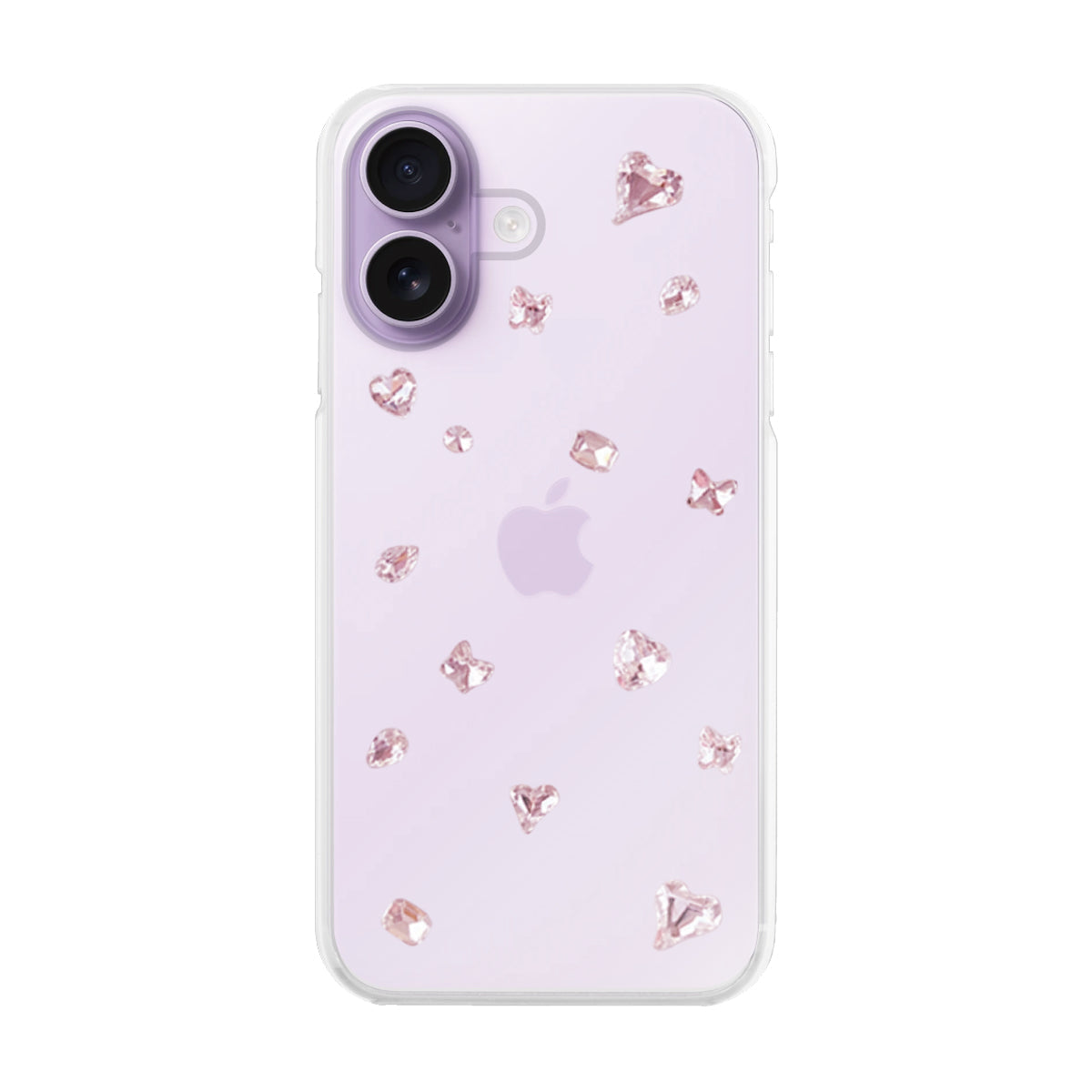 iPhone17 ビジューTPUクリア プティ ピンク