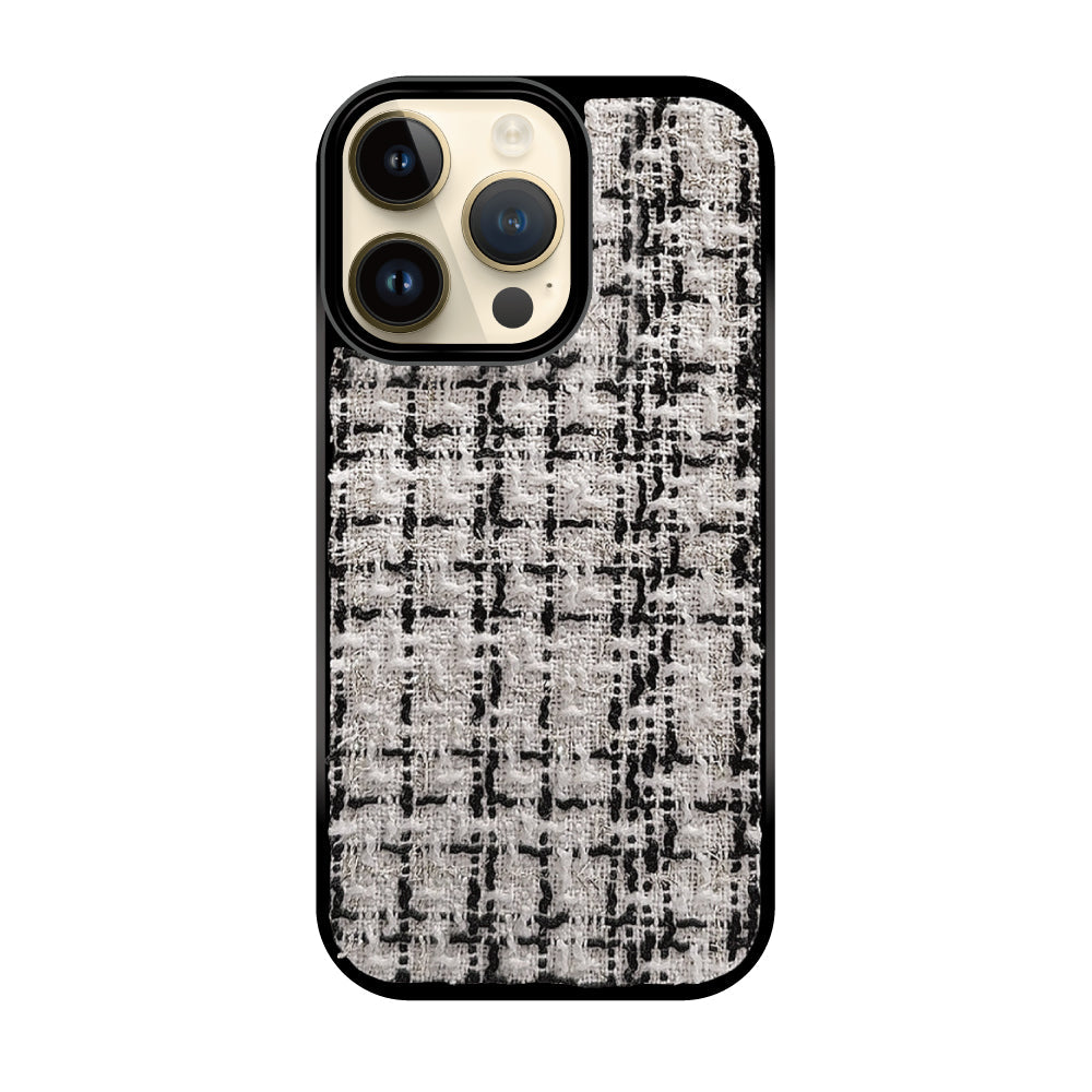 iPhone14Pro ツイード TPU プティ ホワイト