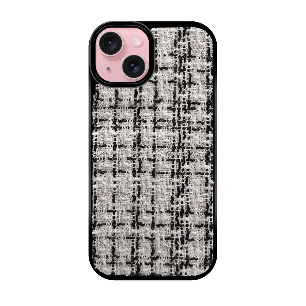 iPhone15 ツイード TPU プティ ホワイト