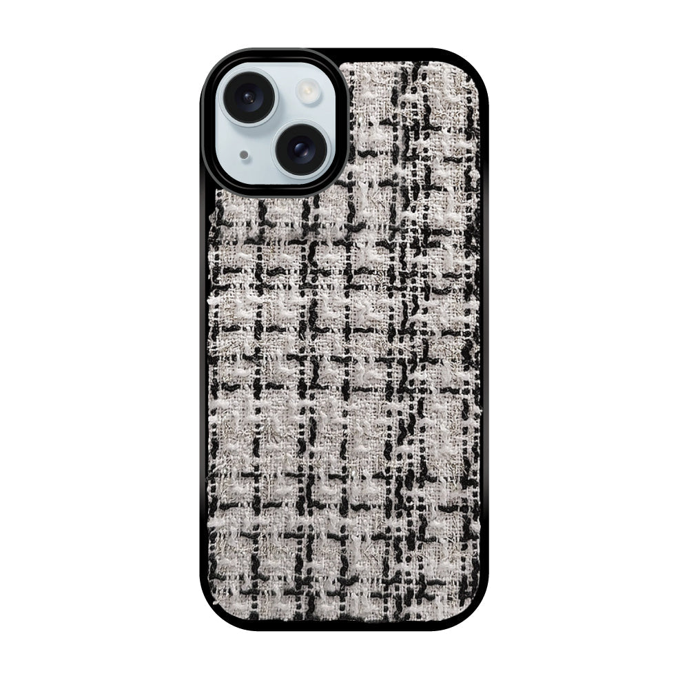 iPhone15Plus/14Plus ツイード TPU プティ ホワイト