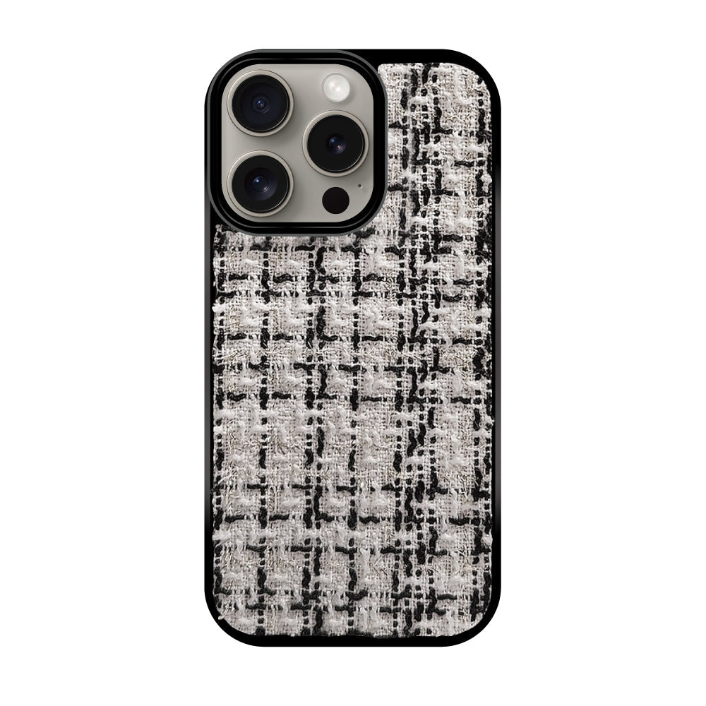 iPhone15Pro ツイード TPU プティ ホワイト