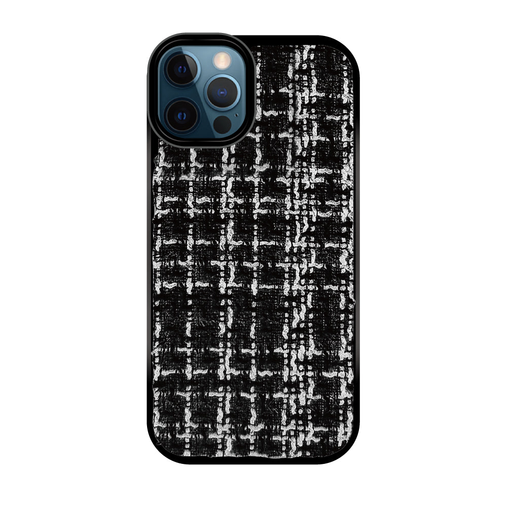 iPhone12ProMax ツイード TPU プティ ブラック