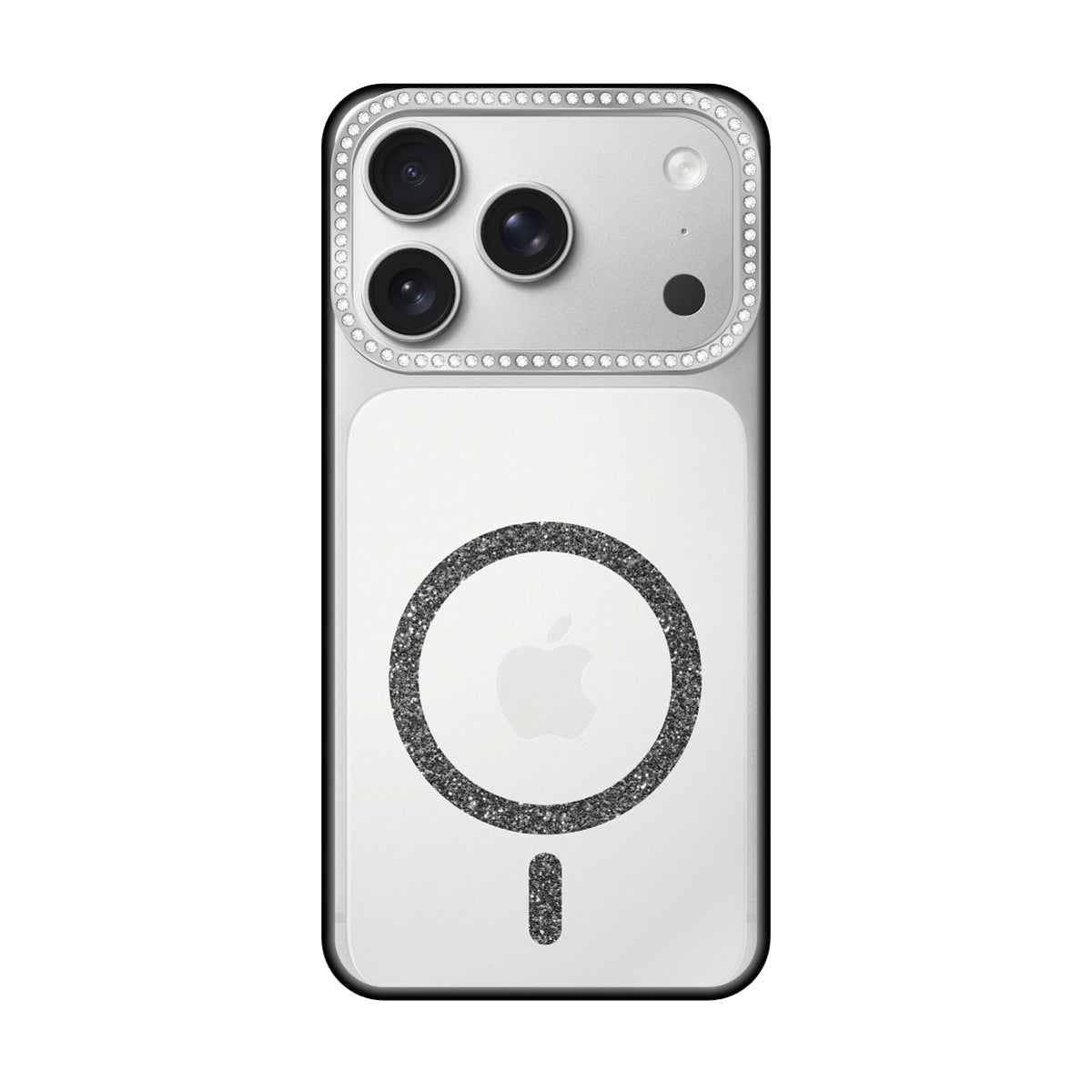 iPhone17Pro ビジューカメラフレーム マグセーフクリア プティ ブラック