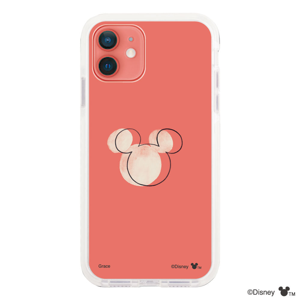 iPhone11 クッションバンパー 耐衝撃クリアケース ラインミッキーマウス クリア
