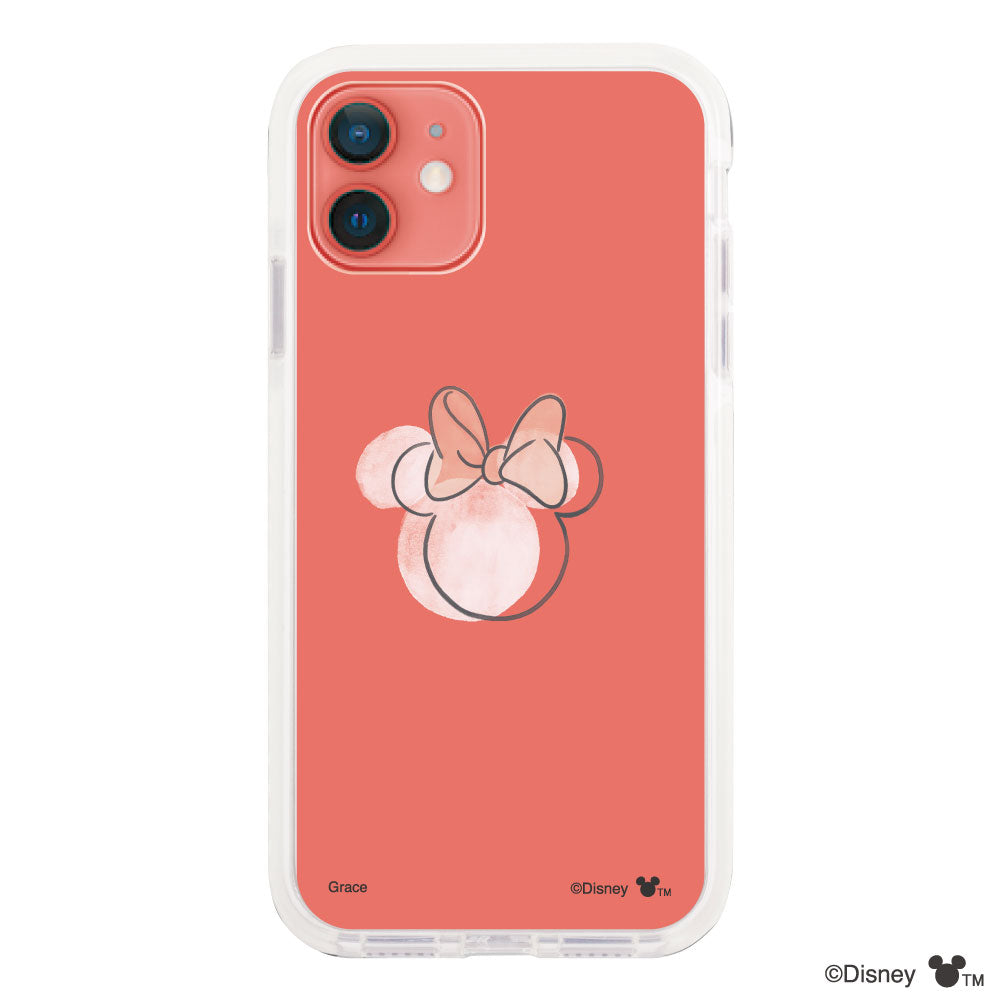 iPhone11 クッションバンパー 耐衝撃クリアケース ラインミニーマウス クリア