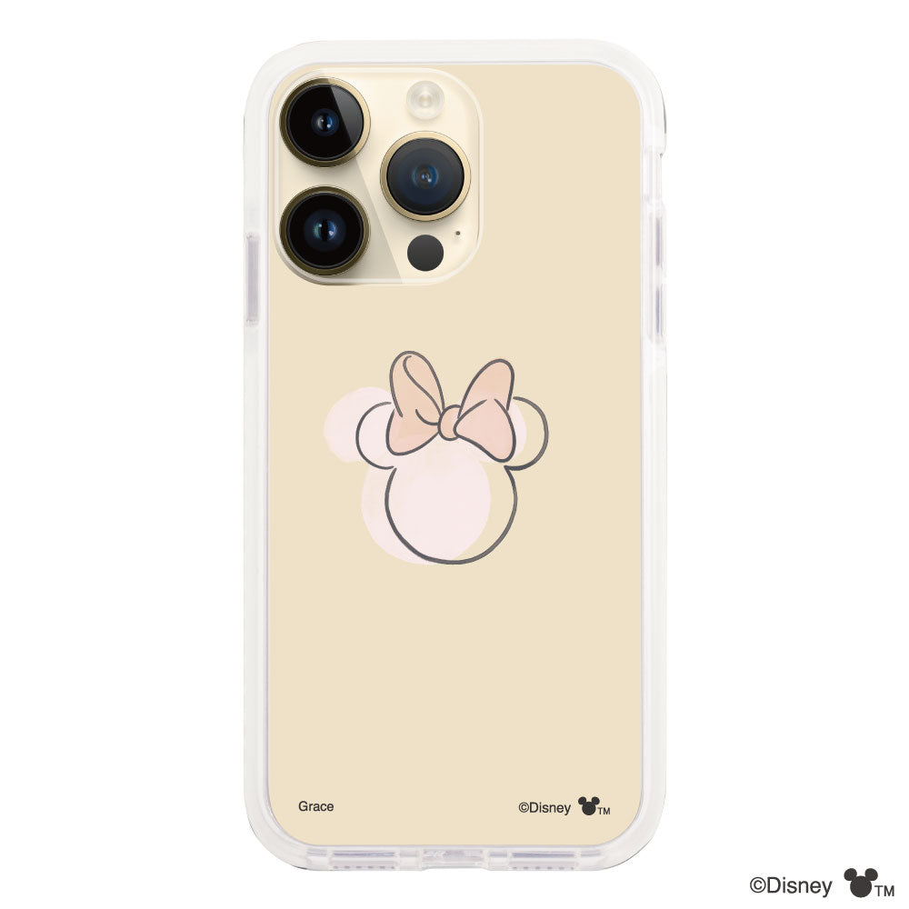 iPhone14Pro クッションバンパー 耐衝撃クリアケース ラインミニーマウス クリア